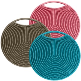 Scrubbi Buddi - Silicone Body Scrubber, Exfoliating Loofah with Handle, Body Brush, Gentle Body Scrubber, Scrubber for Sensitive Skin, Travel Body Scrub, Silicone Scrub Pet Friendly (Brown)