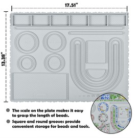 Knana Silicone Bead Boards for Jewelry Making - Bracelet Bead Board Beading Trays Jewelry Design Mat for Making Bracelets, Necklaces, DIY Design (Grey)