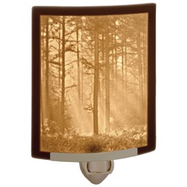 The Porcelain Garden Porcelain Lithophane Trees Night Light Woodland Sunbeams, Decorative wall Plug in for Nursery, Bedroom, Kitchen, Bath, Hallway Nature Themed Accent Light