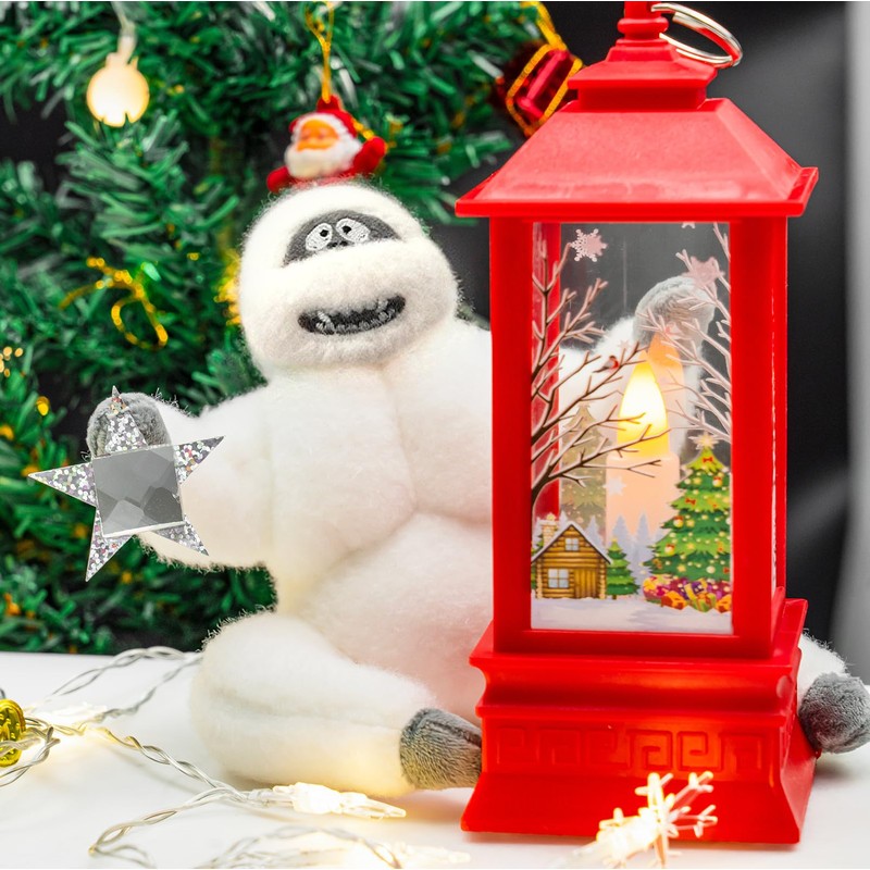 Snowman Christmas Tree Topper, 11 Inch Poseable Handmade Snow Monster
