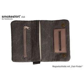 smokeshirt® Club Tabaktasche Tabakbeutel Drehertasche Feinschnitt-Tasche Canvas, blackness