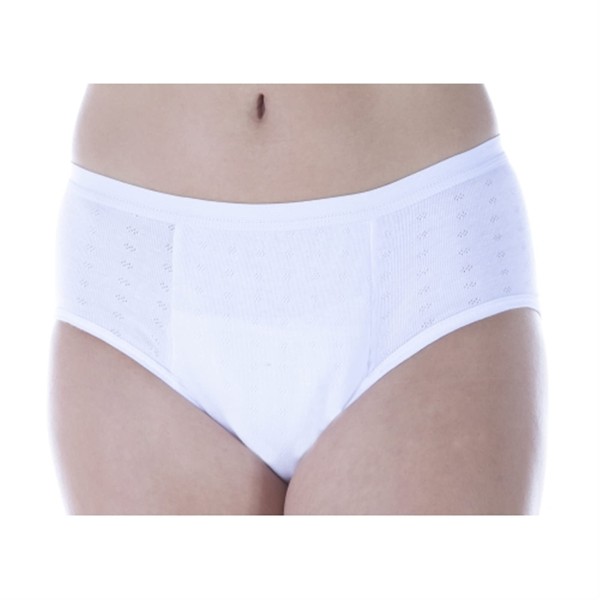 3-Pack Women's Mid-Rise Maximum Absorbency Reusable Bladder Control Panties White Large (Fits Hip: 41-42")