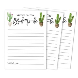 Inkdotpot Bridal Shower Games Advice for The Bride Set of 50 Cactus Taco'bout Love Mad Libs Game Activity Cards