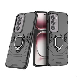 FORZARMOR Hybrid Case for Oppo Reno 12 5G Global Version(6.7 Inch), Armor Rugged Cover Reno12 Case with Metal Ring Kickstand Shockproof Military Grade (for Reno 12,Black)