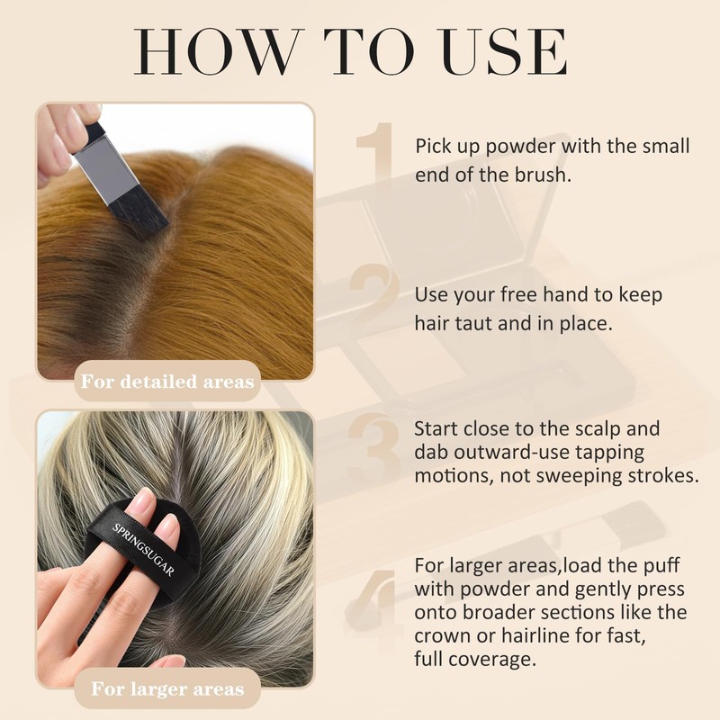 Root Touch Up Hair Color – 3 Color Blendable Hairline