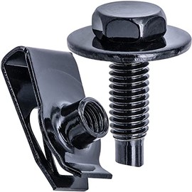Rexka 15 Sets M6-1.0 X 20mm Hex Head Body Bolt Screw U Nut Kit for GM Jeep Chrysler Chevy Ford Nissan - Multipurpose - Radiator Engine Cooling Fender Hood Bumper Panel