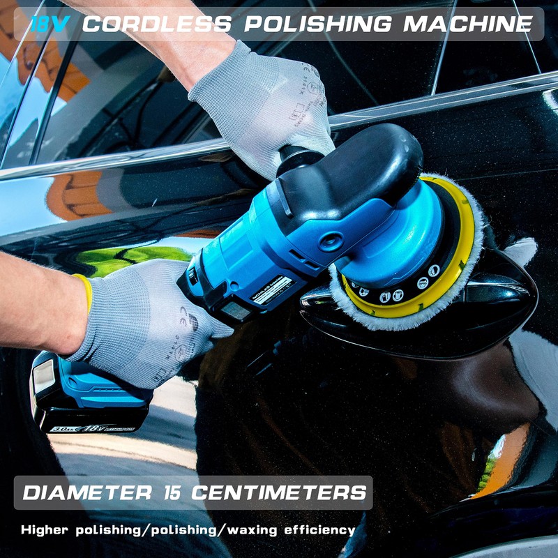 Nichilas Cordless Car Polisher, 6 speeds Brushless Motor Handle Car