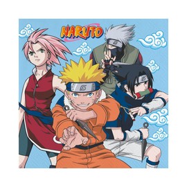 FIESTORA, Naruto, Tovaglioli per festa di compleanno a tema, design colorato e divertente, usa e getta e assorbente, confezione da 20 tovaglioli