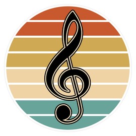 CafePress Treble Clef Music Gift Large Die Cut Sticker, 8.75" x 8.75" Glossy Finish