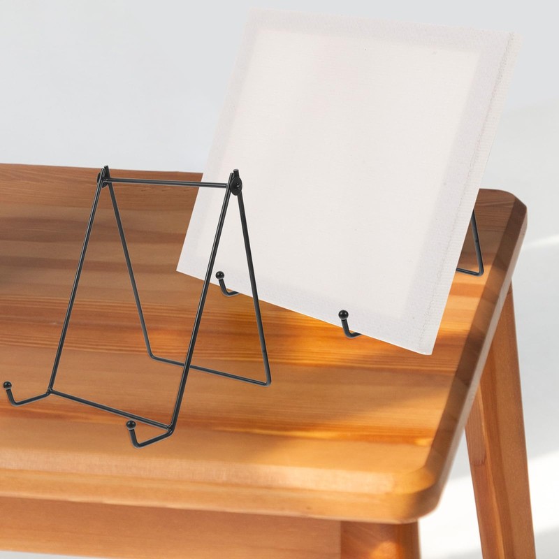 PRETYZOOM Photo Frame Stand Desktop Metal Plate Holder Artistic Work