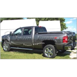 Trims Express-Made in USA 2007-2008 Chevy Silverado Crew Cab 4Pc Chrome Body Side Molding Overlay 1"Trim