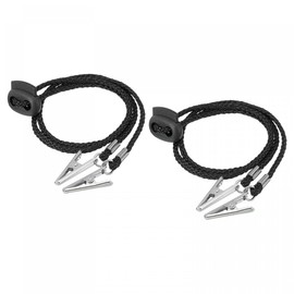 sourcing map Pack of 2 Napkin Chain 12.8 Inch Polyester Neck Bib Holder Chain Sun Hat Strap Cord Lanyard with Adjustable Buckle Clips for Napkin Cap Attachment Black