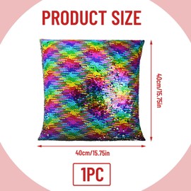 Cncedi Magic Reversible Sequins Pillow Cover Throw Cushion Case, Color Changing Pillow Cover for Home Car Sofa Decorative,40x40cm