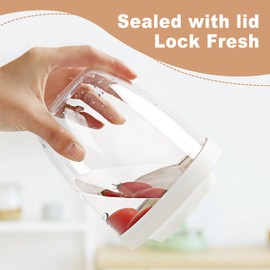 Luiruey Fruit Salad Storage Cup With Lids and Fork, 20 Oz Plastic Airtight Fruit Storage Containers for fridge with BPA-Free, Leak-Proof, Reusable for Office,Party,Travel. (pink+green+yellow)