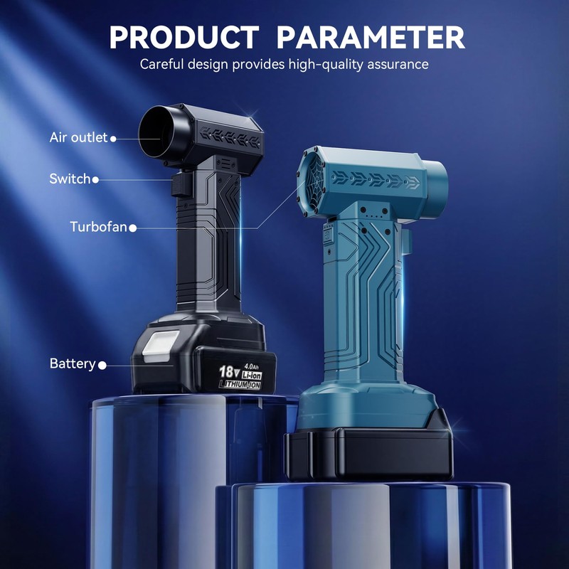 Cordless Jet Fan - 1.8 lbs Max Thrust Turbo Powered