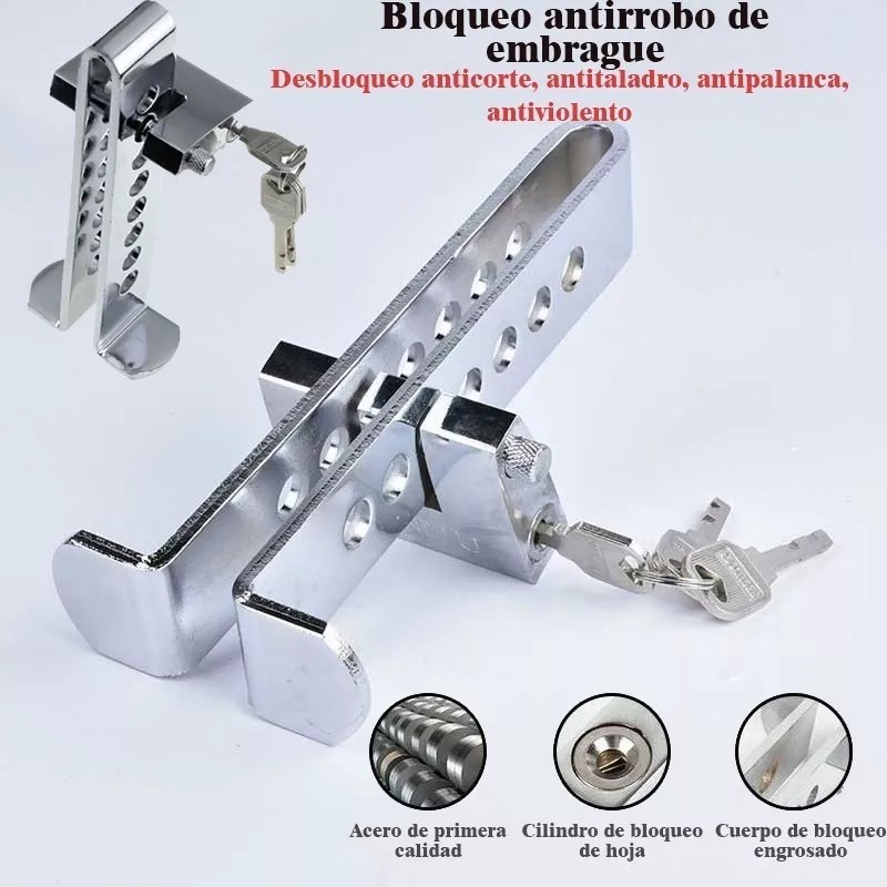 Fnbrli Bloqueador Traba Pedal Auto Antirrobo Seguridad + Candado