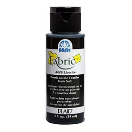 FolkArt 4426 Fabric Brush On Acrylic Paint, 2 oz, Licorice