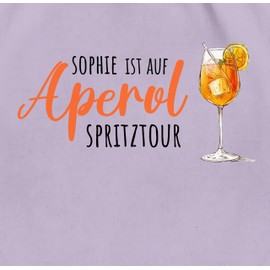 Geschenk mit Namen personalisiert by Shirtracer - Gym Bag Backpack - Carnival Accessory Fancy Dress - Is on Aperol with Name Spritztour - Girls' Evening JGA Mallorca Girls' Trip, 12 pastel purple