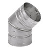 DuraVent 45-Degree Pellet Stove Vent Elbow, Stainless-Steel Insulated Double-Wall Vent,