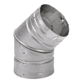 DuraVent 45-Degree Pellet Stove Vent Elbow, Stainless-Steel Insulated Double-Wall Vent, 3" Diameter