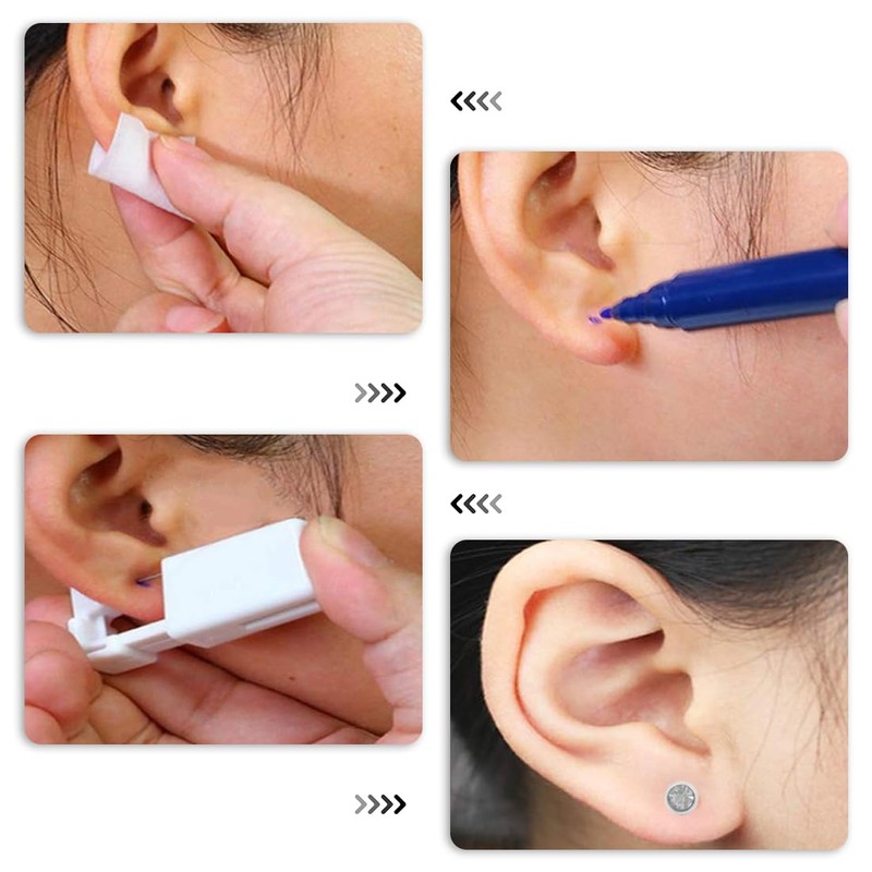 WeddHuis Pack of 4 Ear Piercing Gun Disposable Sterile Safety