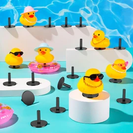 20 tapones de pato, soporte de pato de goma para visualización fija de coche, soporte de pato de goma para los amantes del coche, negro (sin incluir pato de goma)