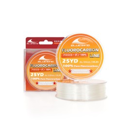 BLUEWING 100% Pure Fluorocarbon Fishing Line 25yd 30lb Fishing Fluorocarbon Leader Line Clear Thin Diameter Fishing String for Freshwater and Saltwater Fishing