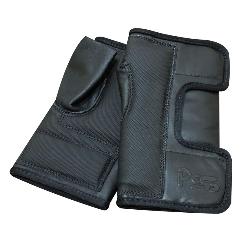 Wheelchair Cow Hide Leather Fingerless Full Open Easy Adjustable Palm