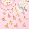 DanLingJewelry 60Pcs Colorful Acrylic Flower Leaf Pendants Delicate Lily Floral