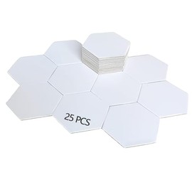 Hexagon Blank Slate Board Game, 25 PCS Dry Erase Hex Tiles, Blank Hexagon Board Pieces Same Size as Catan Pieces, Custom DIY Game Board Pieces for Strategy Tabletop Play