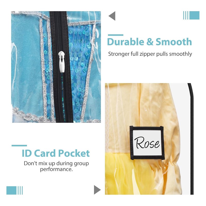 2pcs Garment Bags for Hanging Clothes Transparent Clothes PVC Dustproof