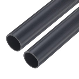 sourcing map 1/2 Inch PVC Rigid Tube Round Pipe Tubing Hardware Tubing 12mm ID 14mm OD 9" Length Dark Grey High Impact for Water Pipe, Crafts, Cable Sleeve 2pcs