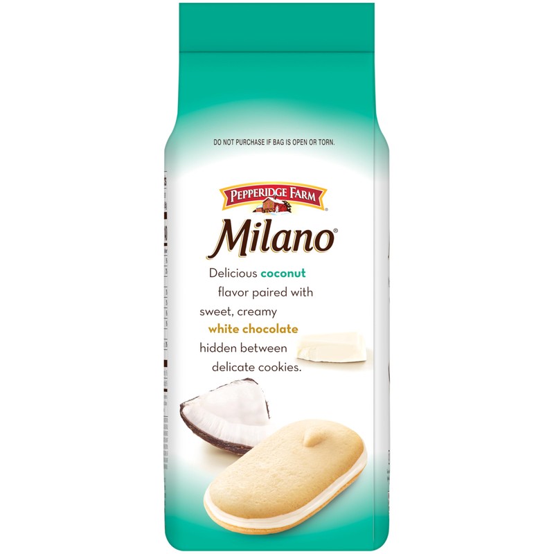 Pepperidge Farm Milano White Chocolate Coconut Flavored Cookies, 7 Oz