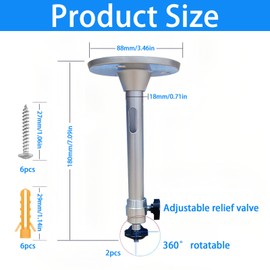 DEANKEJI 2 Stück Deckenhalter Beamer, Aluminiumlegierung Beamerhalterung, 180 mm Projektor Deckenhalterung, 360° Verstellbar, mit Schrauben und Dehnungsrohr, für Projektoren und Überwachungskameras