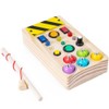 zalati Montessori Busy Board LED Light with Buttons Wooden Accessory