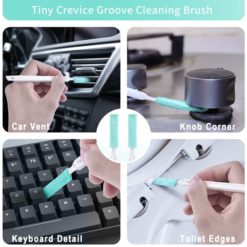 Lumkew Small Cleaning Brush Tight Spaces, 8pcs Crevice Cleaning Brushes