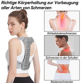 WwuHua Rücken Geradehalter, Schultergurt Haltungskorrektur, haltungskorrektur, Rückenstützgürtel mit Einstellbare Stütze, Gerader Rücken Geradehalter für Damen und Herren, M