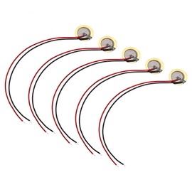 sourcing map 5 Pcs Piezo Discs 12mm Acoustic Pickup Transducer Ceramic Leads Trigger Buzzer Drum Guitar