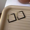 COLORFUL BLING Big Square Geometric Hoop Earring Multicolor Enamel Round
