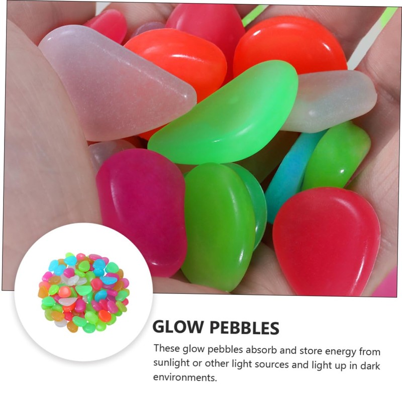 Levemolo Glow in Dark Garden Pebbles 400pcs Aquarium Stones Fish