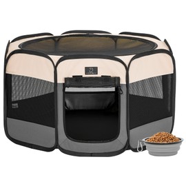 A4Pet Portable Kitten Playpen for Cats, 27" Foldable Pet Playpen for Puppy/Cat/Rabbit/Chick, with Removable Zipper Top & Mesh Panel(11”W × 7.5”H)