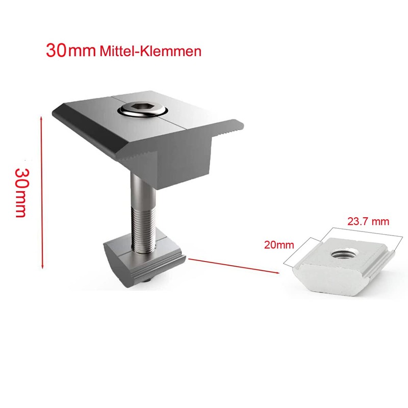 Centre Clamp Pack of 4 Aluminium Centre Clamps 30 mm
