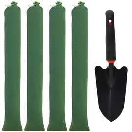 Sand Bags for Flooding, 4 Pcs Long Canvas Reusable Flood Water Barrier Suitable for Indoor and Outdoor etc to Control Flooding in Rainy Season (4 feet 7 inch),Present a Small Shovel for Digging Soil