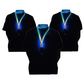 Rob's Super Happy Fun Store Lanyards - LED Illuminated Fiber Optic Technology Key Chain - 3-Pack (Multicolor Changing)