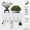 Kldgris Key Rack with Shelf, Wooden Key Holder, White, Decorative