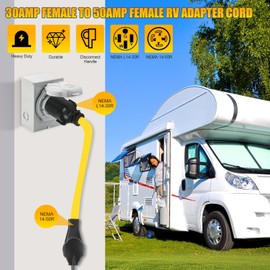 NEMA L14-30R to 14-50R RV Generator Adapter, ZDHQLHJ 4 Prong 30 Amp L14-30 Twist Locking Generator Female to 50 Amp 14-50 Female Receptacle, for RV Trailer Camper Generator EV Level 2 Charging