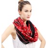 Lina & Lily Women's Loop Scarf with Christmas Pattern, red