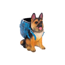 Upriver German Shepherd Pen Holder for Desk, Cute Dog Resin Pencil Holder Pen Cup, Unique Desk Decor Accessories for Home Office School, Gifts for Dog Lovers