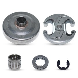 Atunee .325"-7T Clutch Drum Sprocket Rim Needle Bearing Kit for Husqvarna 340 345 346XP 350 351 353 365 445 450E Chainsaw with E-Clip Replace 537110503
