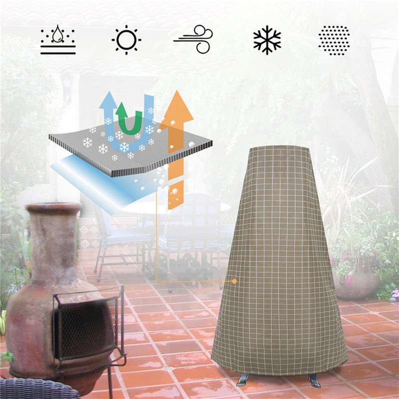 Chiminea Covers Waterproof Dust Prevention 210D Oxford Cloth Patio Chiminea